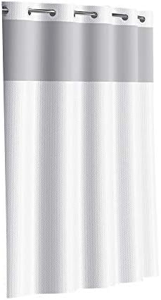 Fabric 3-in-1 Shower Curtain Set with PEVA It’s A Snap! Sna…