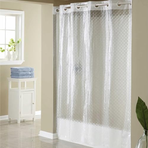 Full Length 2-in-1 Chlorine-Free Diamond PEVA Shower Curtai…