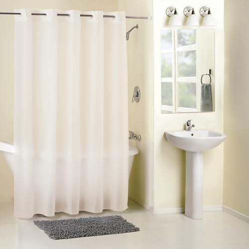 Full Length 2-in-1 Chlorine-Free PEVA Shower Curtain with F…