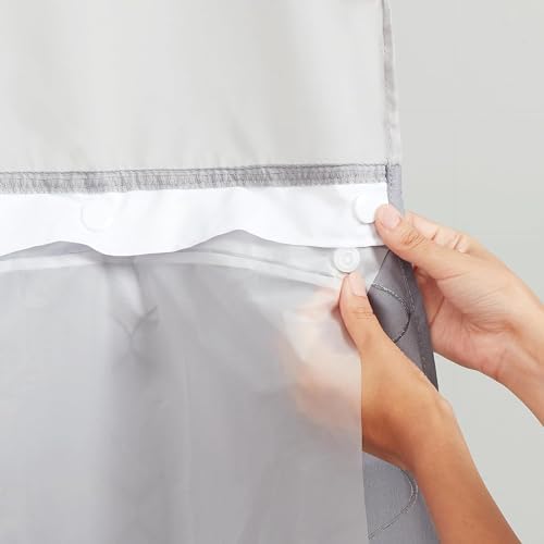 Hookless It’s A Snap! PEVA Snap-In Shower Curtain Liner